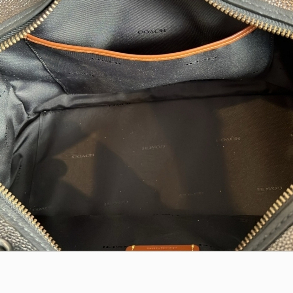 💜🔹️Coach 🔹️Dreamer 36 In Metallic Colorblock Pebble Leather Tote Rare Bag - Picture 5 of 15